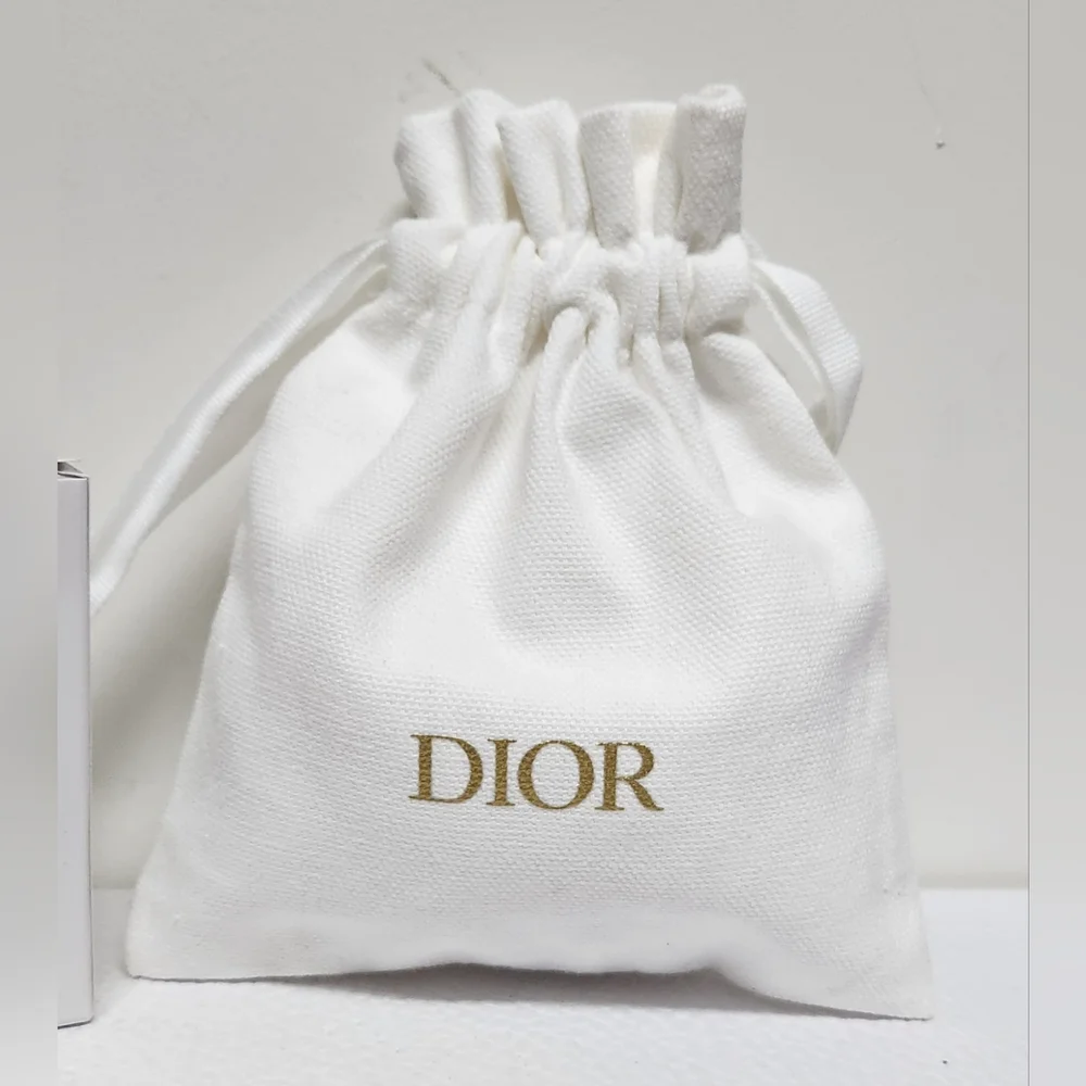 Dior Linen Mirror Bag/Key Chain and Drawstring Pouch Gift Set NWT